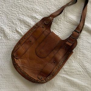 Large brown leather one of a kind bag